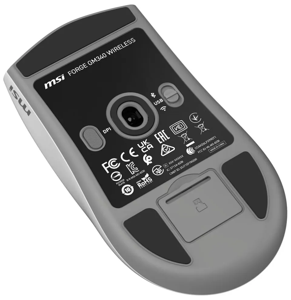 MSI herní myš FORGE GM340 Wireless White/ bezdrátová/ 12.000 dpi/ 2,4GHz/ BT5.2/ USB/ 6 tlačítek/ bílá