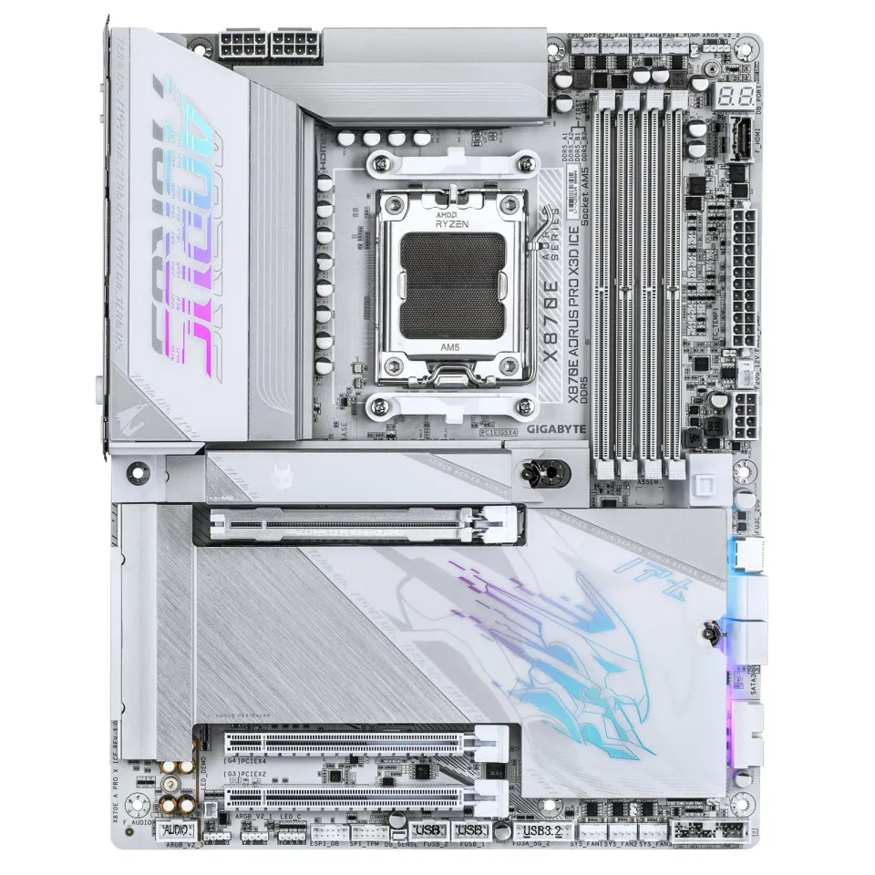 GIGABYTE MB Sc AM5 X870E A PRO X ICE, AMD X870E, 4xDDR5, 2x USB-C, 2xHDMI, ATX