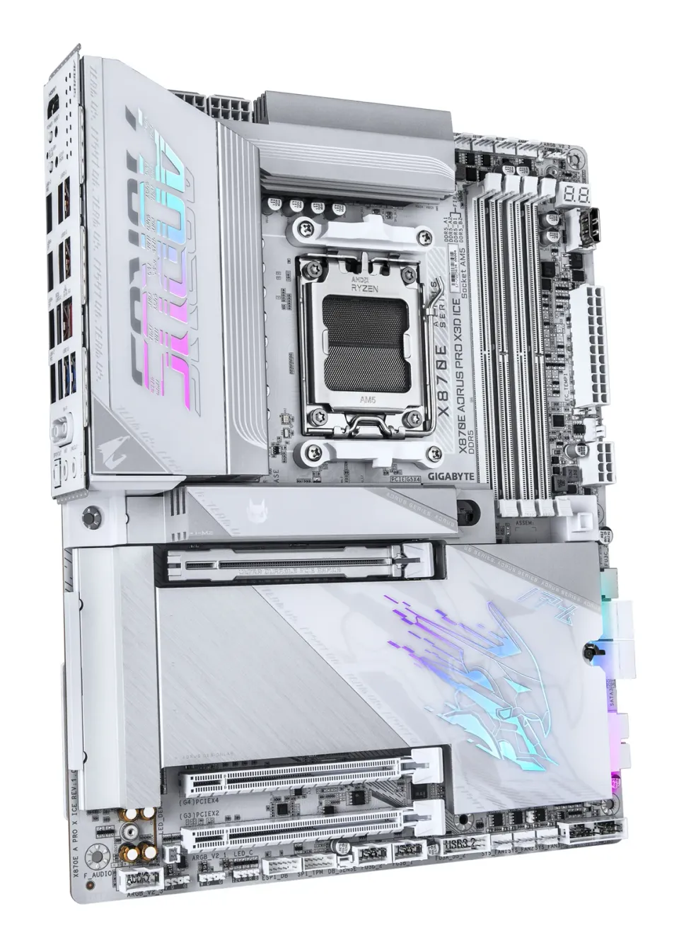 GIGABYTE MB Sc AM5 X870E A PRO X ICE, AMD X870E, 4xDDR5, 2x USB-C, 2xHDMI, ATX