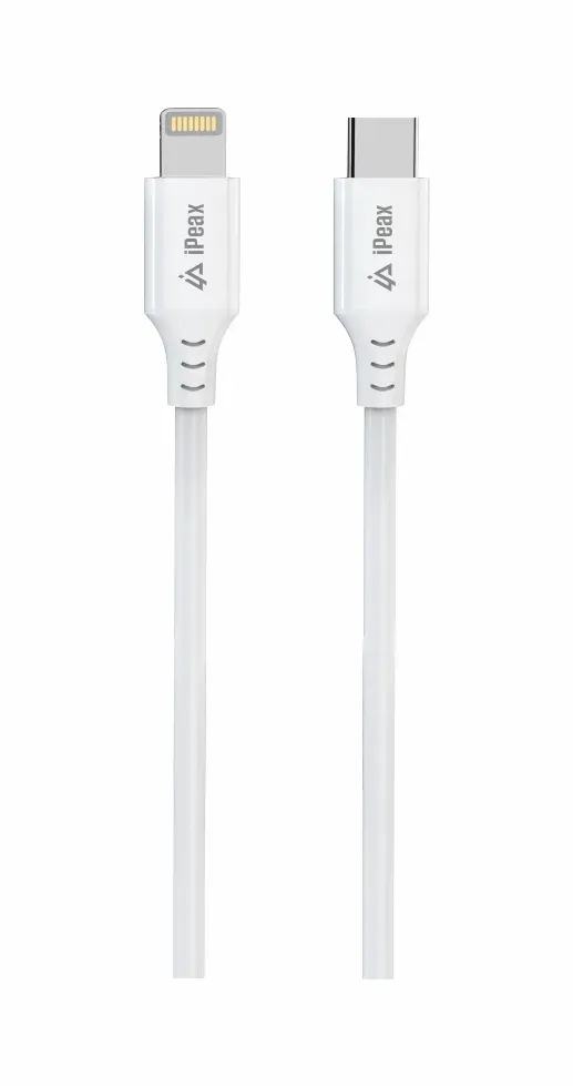 TPU KABEL USB-C / LIGHTNING 1M, USB 2.0 BÍLÝ