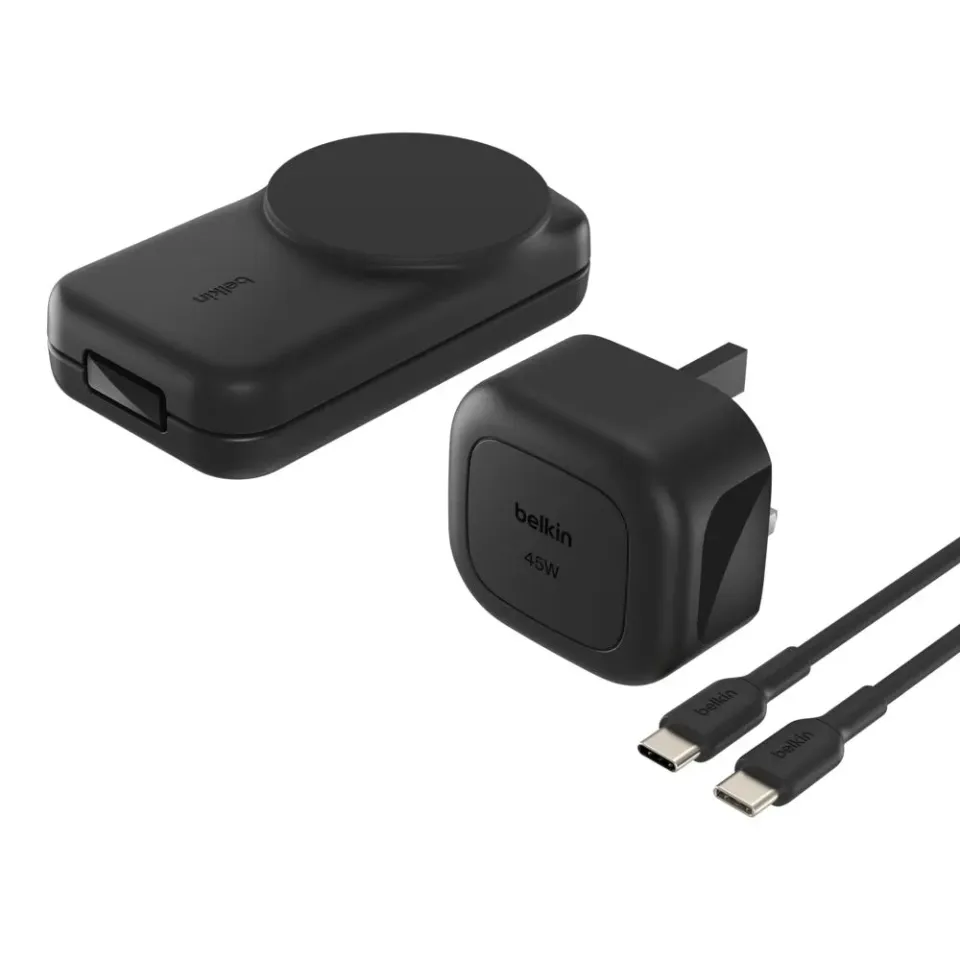 Belkin UltraCharge Qi2 25W 3v1 Magnetická skládací nabíječka pro iPhone/Apple Wa (WIZ036kqBK)