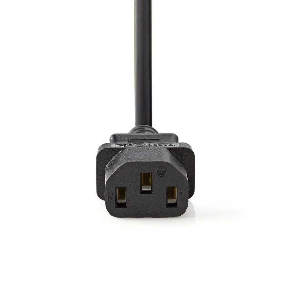 Nedis CEBW10000BK20 - Napájecí Kabel | Úhlová zástrčka Schuko - C13 (IEC-230-C13