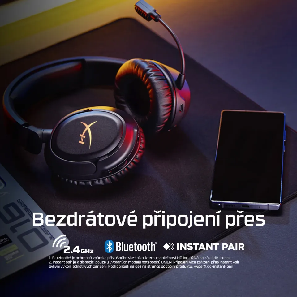 HyperX Cloud Flight 2/USB-C/BT/Bílá