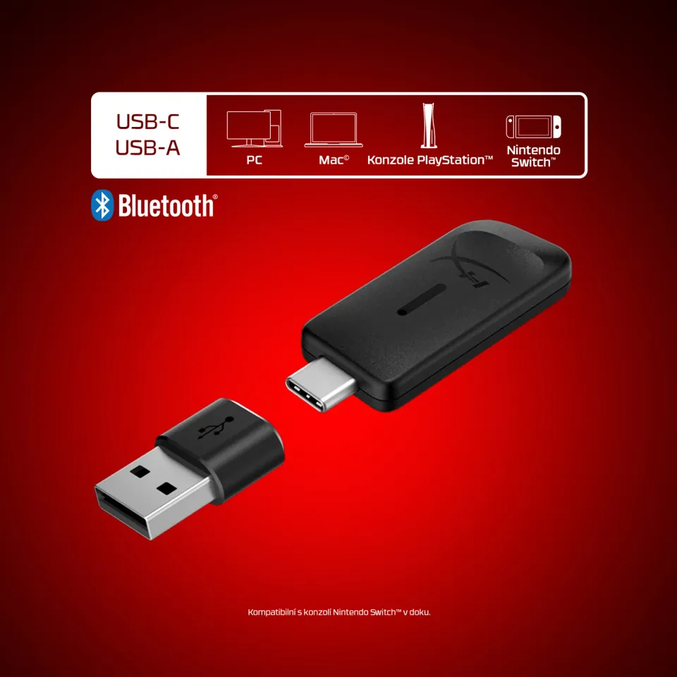 HyperX Cloud Flight 2/USB-C/BT/Bílá