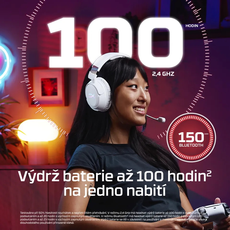 HyperX Cloud Flight 2/USB-C/BT/Bílá