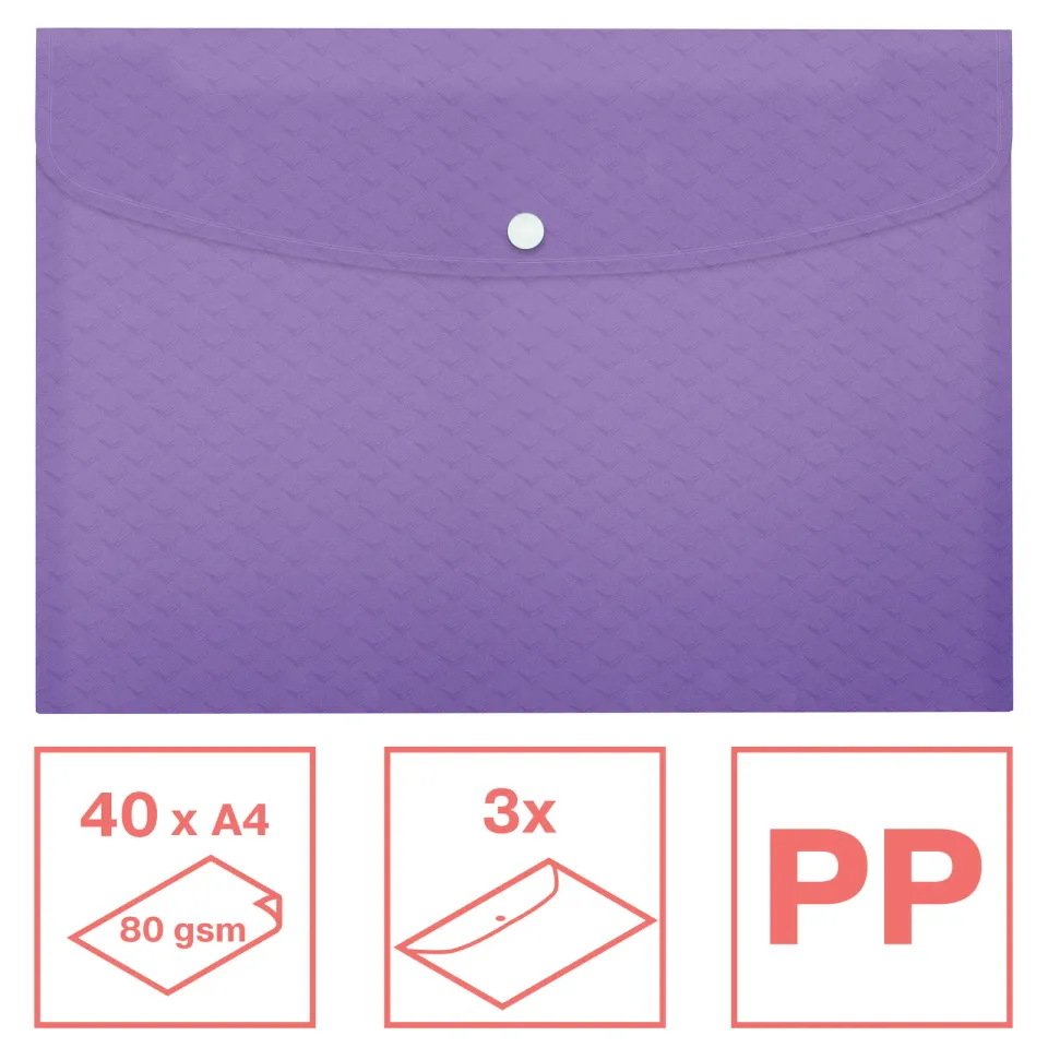 Esselte kapsa s uzavíráním na cvok Colour'Breeze PP A4+, levandulová, balení 3 k