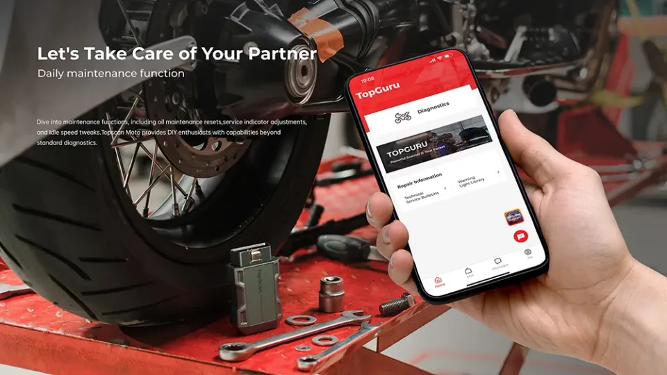 TOPDON diagnostické zařízení TopScan Moto/ Bluetooth/ iOS/ Android/ Detekce software a hardware chyb