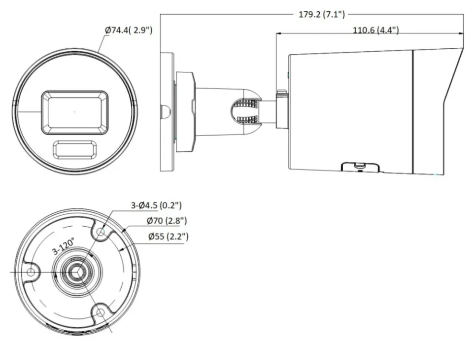 Hikvision DS-2CD2087G2H-LIU(2.8mm)(eF)/BLACK - 8MPix IP Bullet Hybrid ColorVu AcuSense kamera; WDR 130dB, mikrofon, IP67