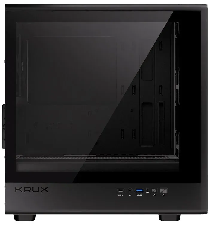 Krux skříň Helio / microATX /1x120mm fan / USB 3.0 / USB-C / dřevěný design / černá