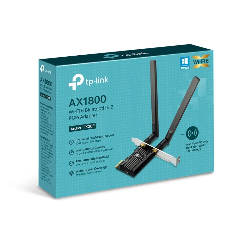 TP-Link Archer TX20E - AX1800 Wi-Fi 6 PCIe adaptér s Bluetooth 5.2
