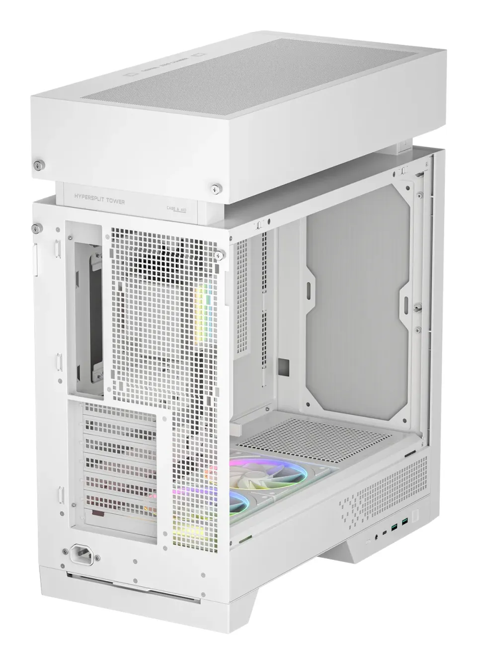 DEEPCOOL skříň CL6600 / ATX / dual chamber / 360 ARGB AIO / 2x120mm ARGB fan / 2xUSB3 / USB-C / bílá