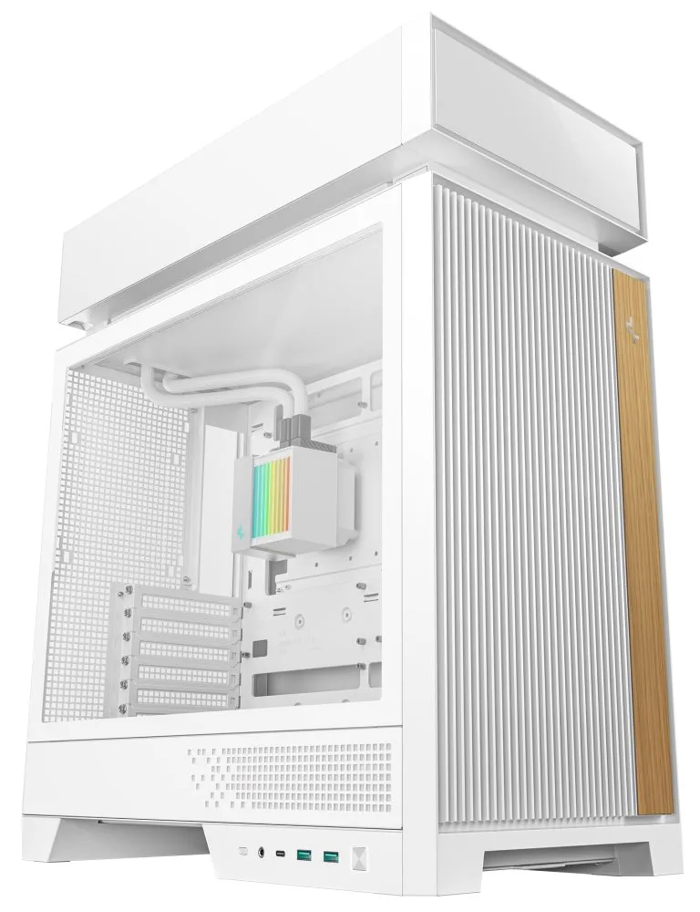 DEEPCOOL skříň CL6600 / ATX / dual chamber / 360 ARGB AIO / 2x120mm ARGB fan / 2xUSB3 / USB-C / bílá