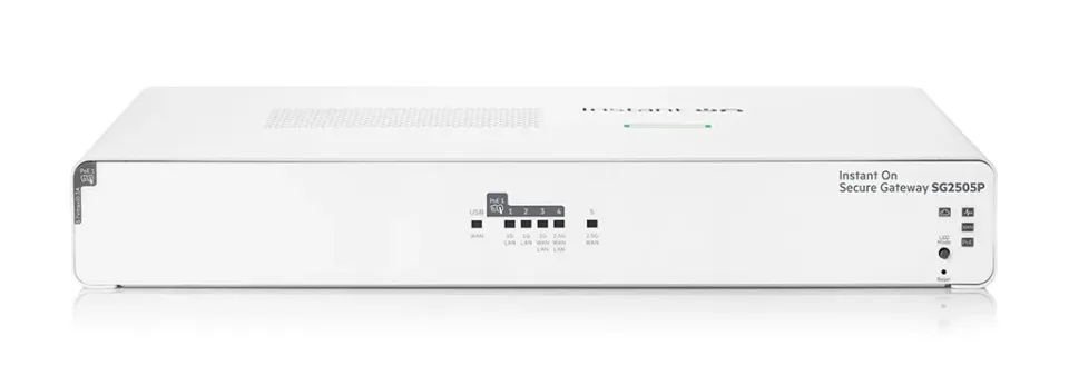 HPE Networking Instant On Secure Gateway 5-port SmartRate 2.5G PoE+ 64W SG2505P