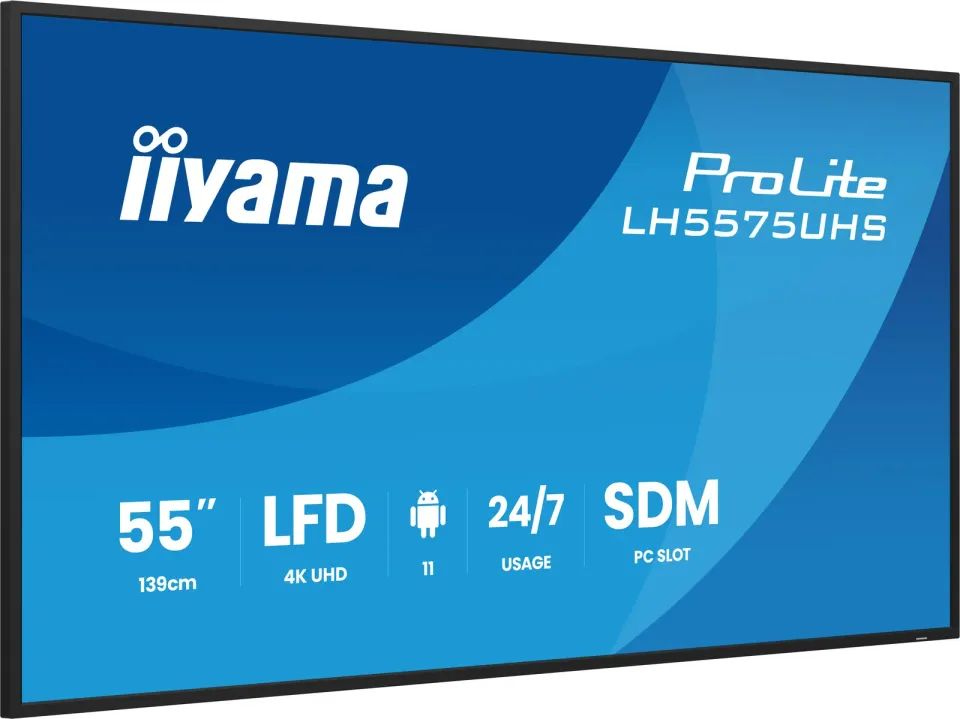 55" iiyama LH5575UHS-B2AG:IPS,4K UHD,Android,24/7