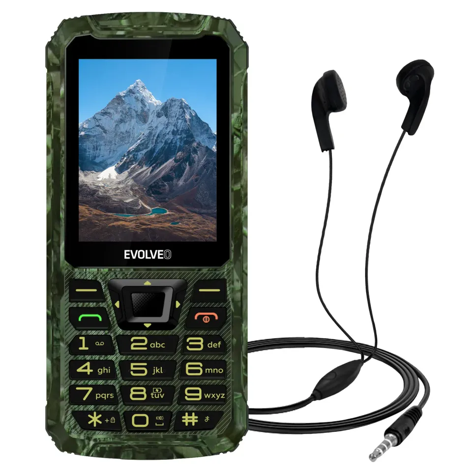 EVOLVEO StrongPhone Z6, 2,8" vodotěsný odolný/2xSIM/2px/micro SDHC/4000mAh/camo
