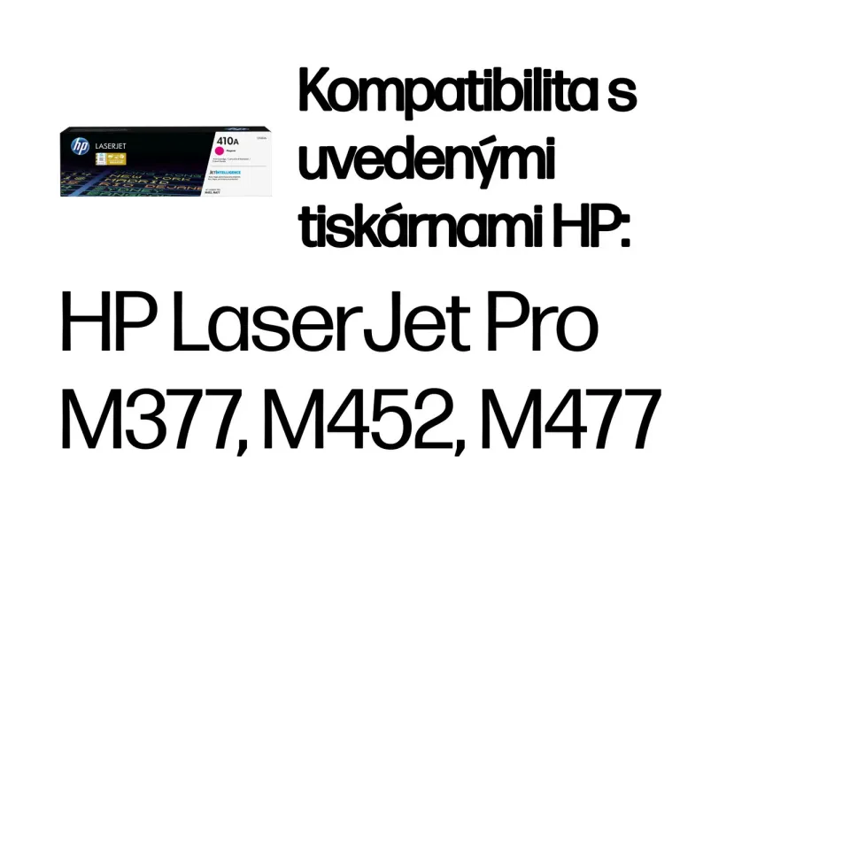 HP CF413A magenta toner č.410A malý cca 2300 str. (HP CLJ M477, M452, M377, purpurová)