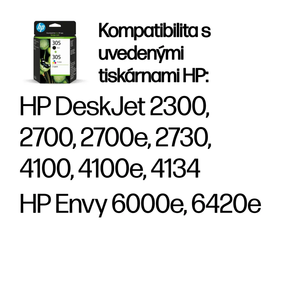 HP 6ZD17A náplň č.305 černá+barevná cca 120/100 stran (3YM60AE+3YM61AE) (pro DJ 2320, 2720, 4120]