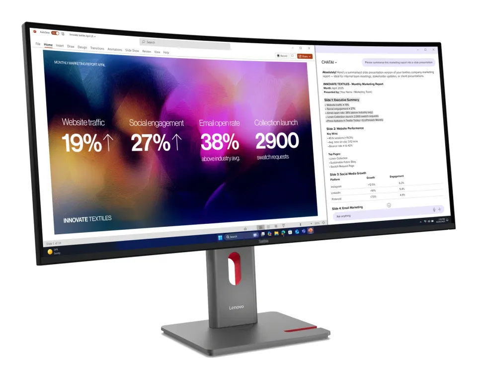 Lenovo LCD P40WD-40 39,7" IPS/5120x2160/4ms/400cd/2000:1/HDMI/DP/USB-A/USB-B/USB