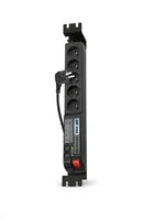 19" rozvodný panel ACAR 5x230V, vypínač, indikátor napětí, přepěťová ochrana, kabel 1,5m