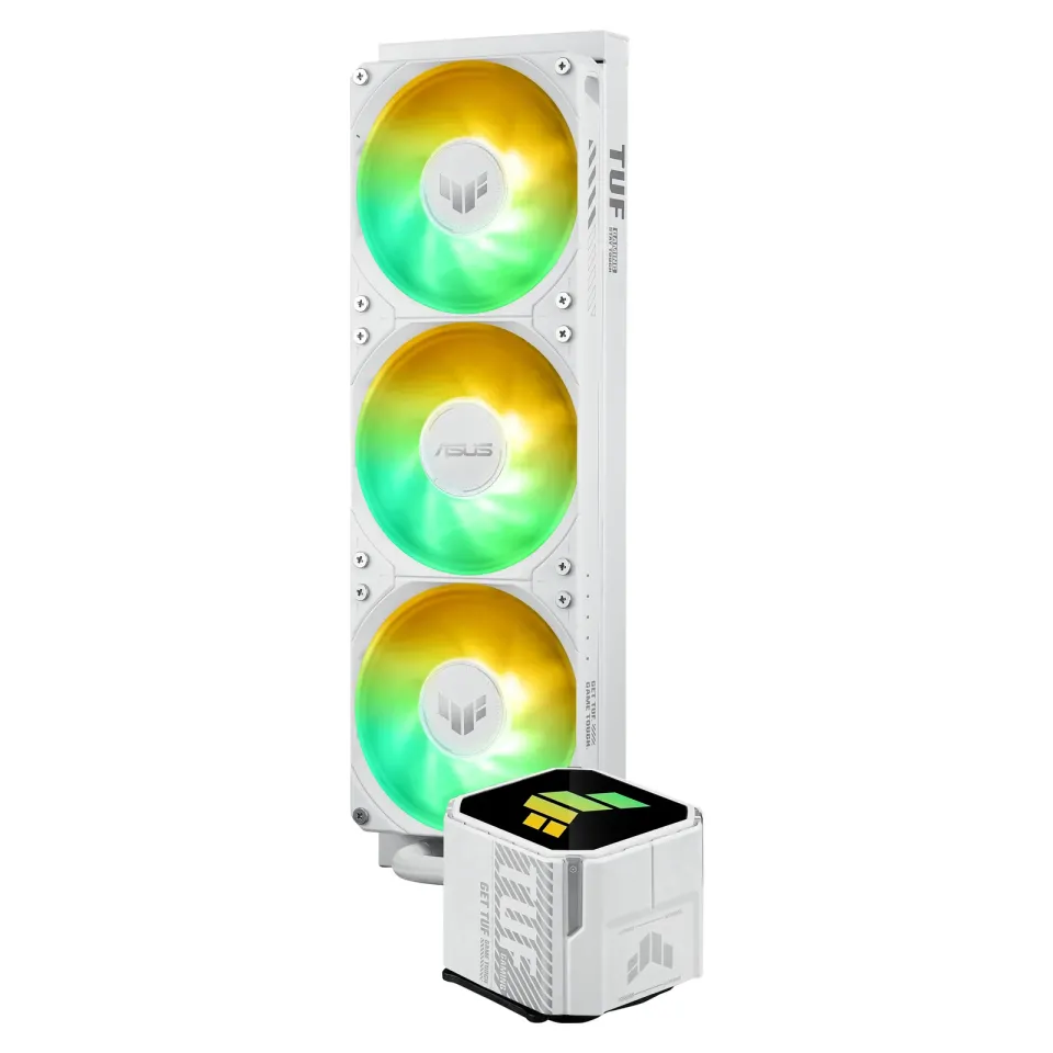 ASUS vodní chladič CPU AIO TUF GAMING LC III 360 ARGB White, 3x120mm, LGA1851, AM5