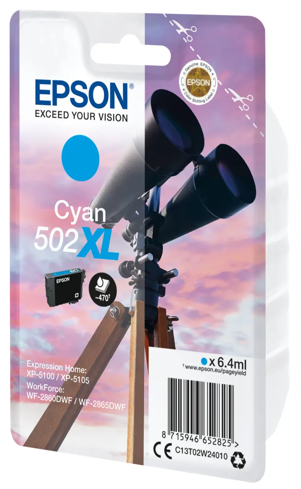 EPSON cartridge T02W2 cyan XL (dalekohled)