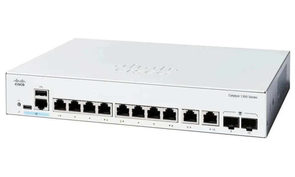 Cisco Catalyst switch C1300-8T-E-2G (8xGbE,2xGbE/SFP combo,fanless)