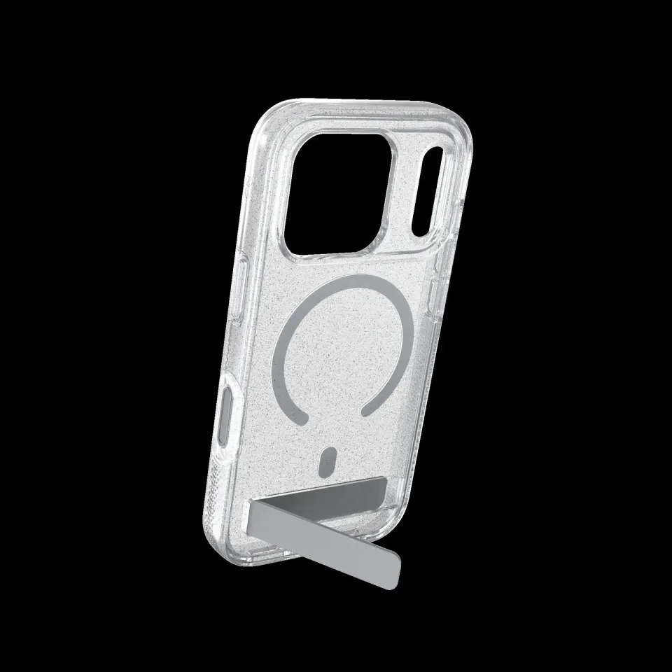 Case Milan Snap with Kickstand for Apple iPhone 18 Pro / 17 Pro - Glitter Silver