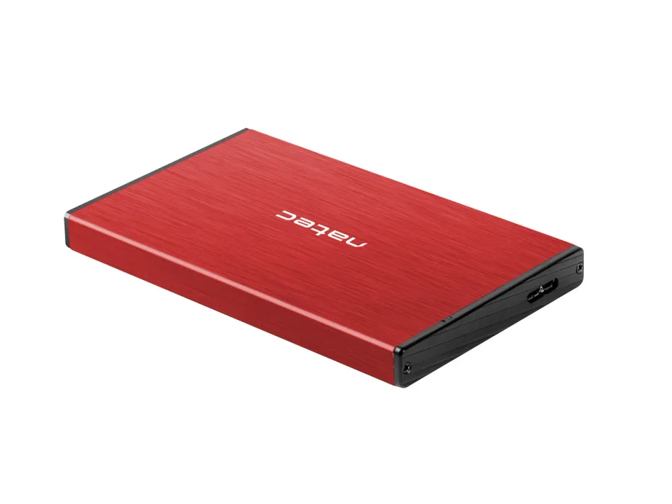 Externí box pro HDD 2,5" USB 3.0 Natec Rhino Go, červený, hliníkové tělo