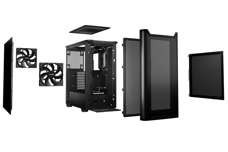 Be quiet! skříň PURE BASE 501 Airflow / ATX / 2x140mm fan / USB-C / perforovaný přední panel / černá