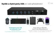 i-tec USB-C KVM Docking station for 3 Hosts, Dual Display, Power Delivery 1x 92W