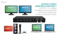 i-tec USB-C KVM Docking station for 3 Hosts, Dual Display, Power Delivery 1x 92W