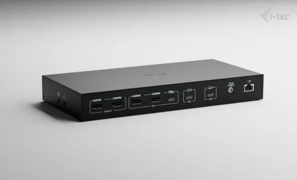 i-tec USB-C KVM Docking station for 3 Hosts, Dual Display, Power Delivery 1x 92W