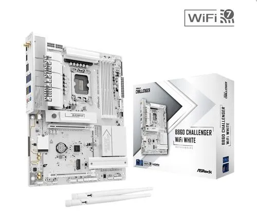 ASROCK B860 CHALLENGER WIFI WHITE (intel 1851, 4xDDR5 8666+, WIFI 7, ATX)