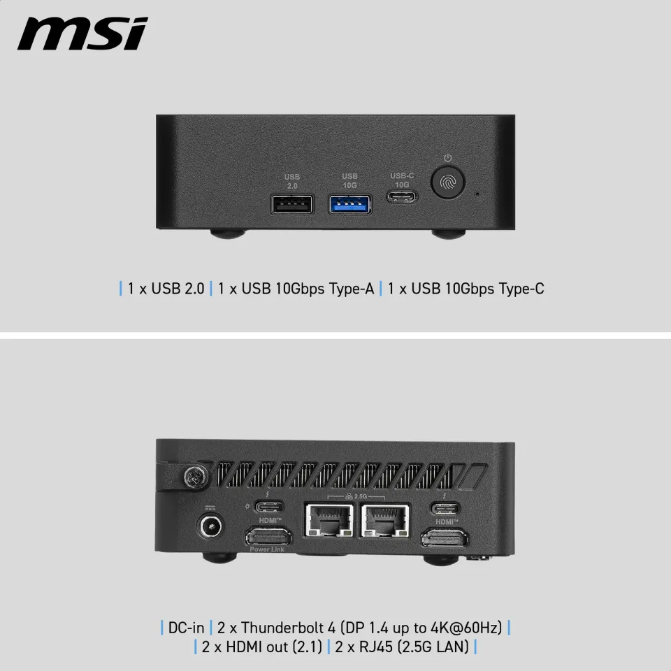 MSI Cubi/NUC AI+ 3MG-002EU/Mini/U9-386H/32GB/1TB/Intel int/W11P/3R
