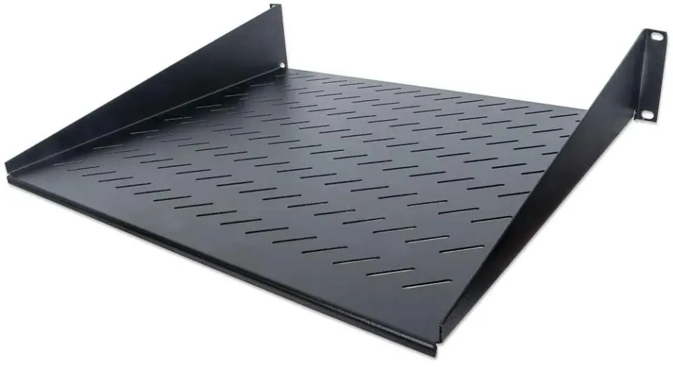 Intellinet police do racku 19", Fixed Shelf, 2U, 400mm depth, Front mounting, max load 25kg, Black