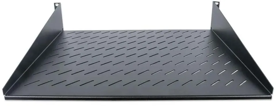Intellinet police do racku 19", Fixed Shelf, 2U, 400mm depth, Front mounting, max load 25kg, Black