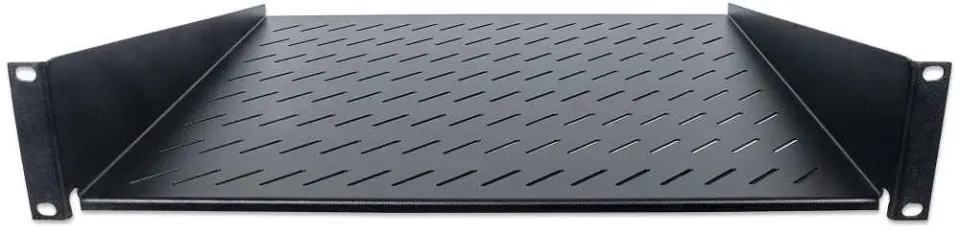 Intellinet police do racku 19", Fixed Shelf, 2U, 400mm depth, Front mounting, max load 25kg, Black
