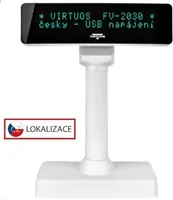 Virtuos VFD zákaznický displej Virtuos FV-2030W 2x20 9mm, USB, bílý