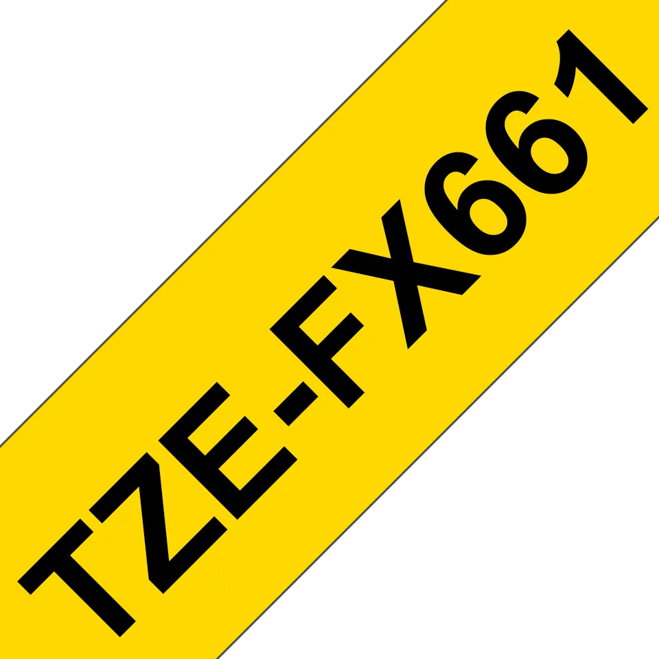 Brother - TZe-FX661, žlutá / černá, 36 mm, s flexibilní páskou