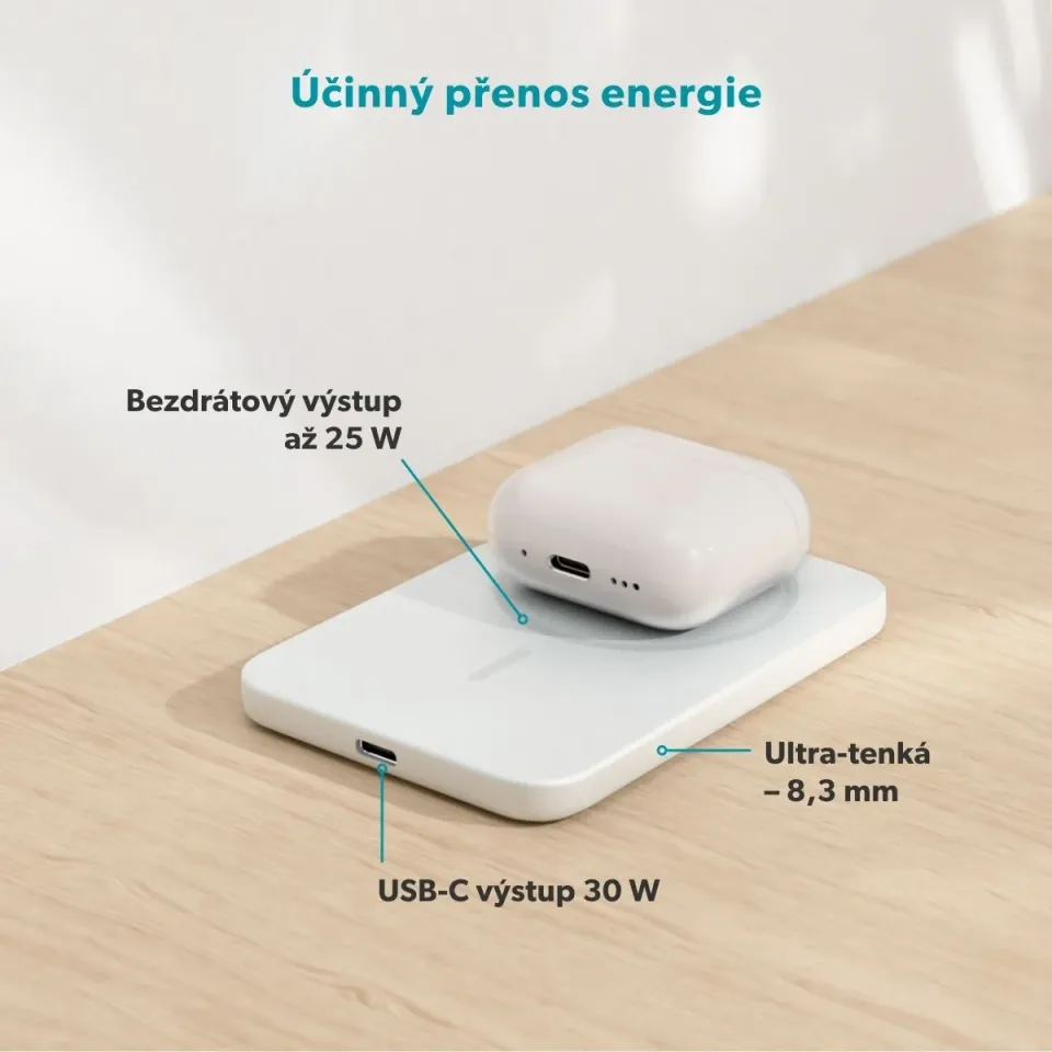 Epico Qi2 25W 5000mAh Mag+ powerbanka EM55 - stříbrná
