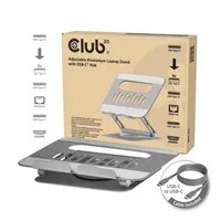 Club3D Nastavitelný hliníkový stojan pro notebook s USB-C hubem na 2xUSB, 1xHDMI, 2xUSB-C, 1xRJ45, 360°, 100W, 4K60Hz