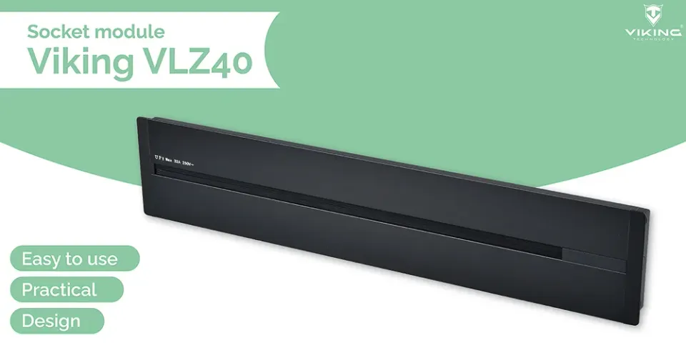 Viking zásuvková lišta LZ40 zápustná, černá
