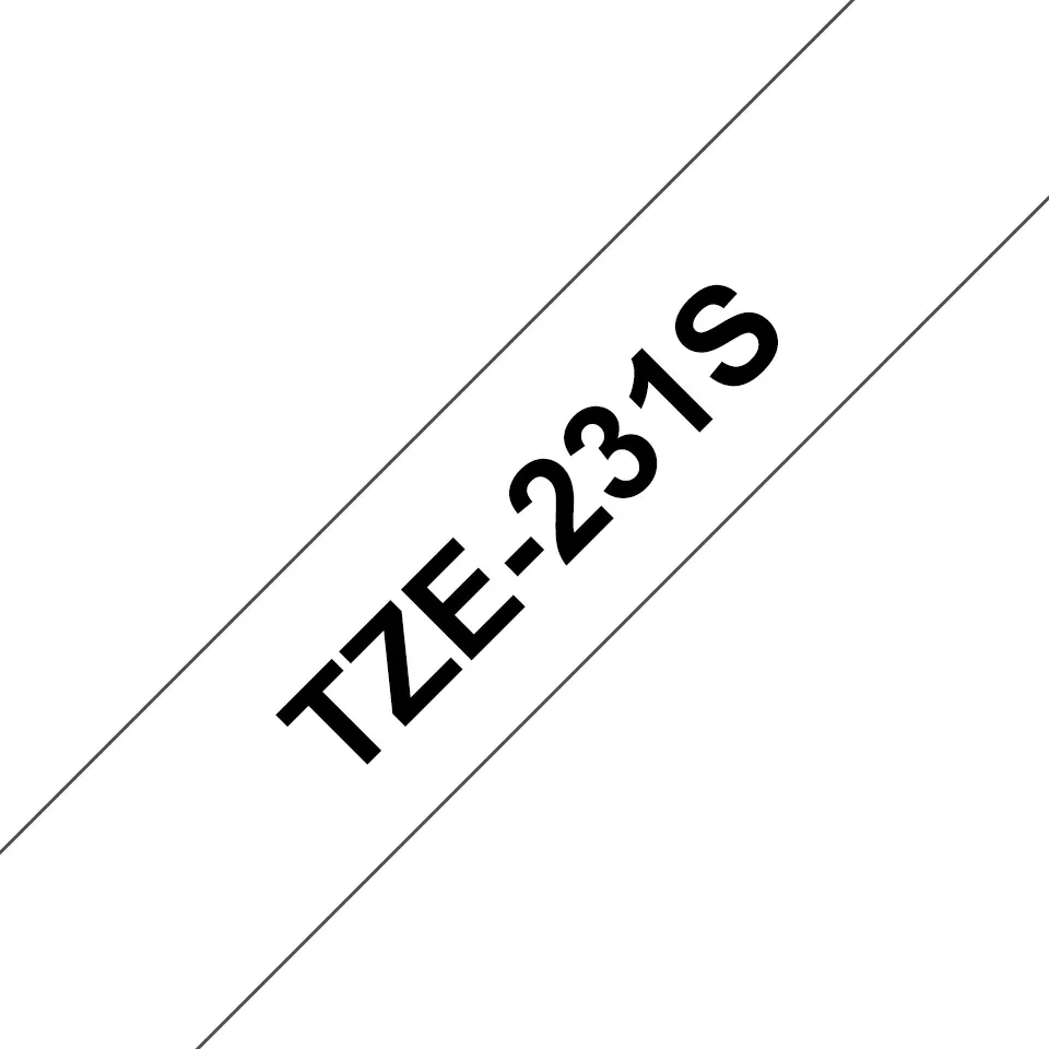 TZE-231S, černá/bílá, 12mm