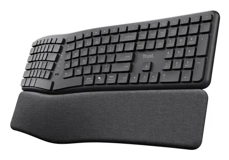 TRUST klávesnice Keyra, Ergonomická, Bezdrátová, US, černá