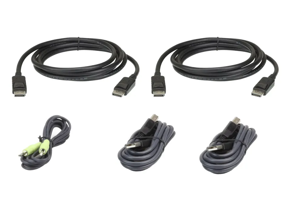 ATEN 3M USB DisplayPort Dual Display Secure KVM Cable Kit