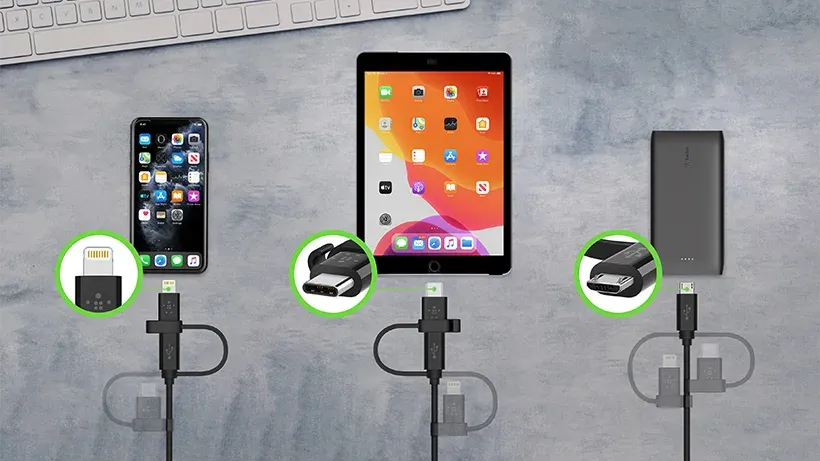 Belkin BOOST CHARGE Univerzální kabel USB-A/microUSB s adaptérem na Lightning a