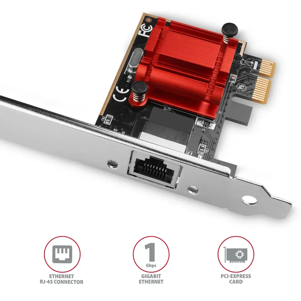 AXAGON PCEE-GIX, PCIe síťová karta - Gigabit Ethernet port (RJ-45), Intel I210AT
