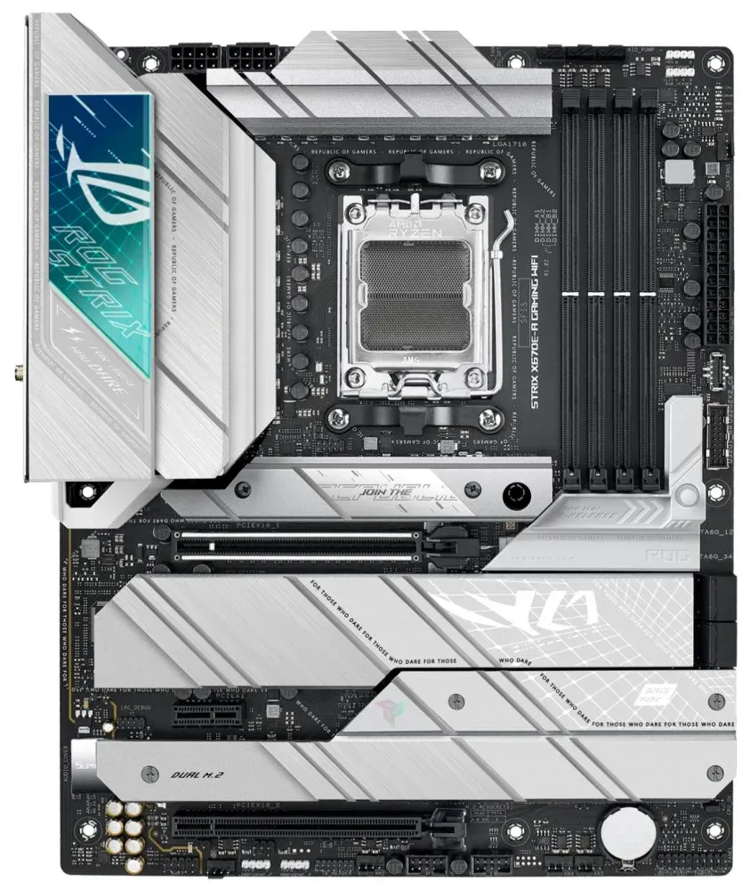 OPRAVENÉ - ASUS ROG STRIX X670E-A GAMING WIFI / AMD X670 / AM5 / 4x DDR5 / 4x M.2 / HDMI / DP / USB-C / WiFi / ATX