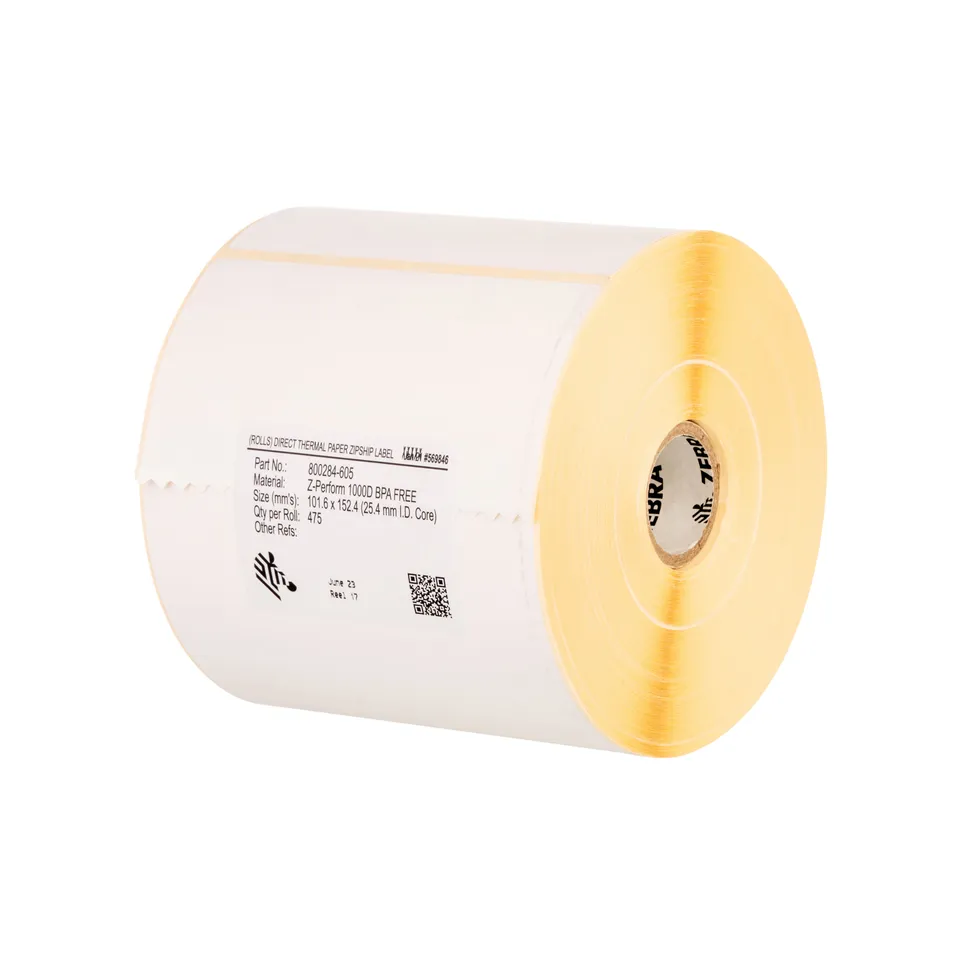 Zebra Label, Paper, 102x152mm; Thermal Transfer, Z-Perform 1000T, Uncoated, Perm