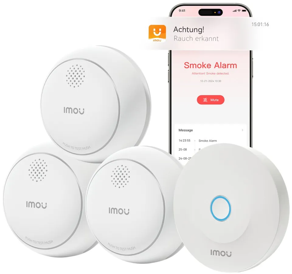 Imou chytrý detektor kouře ZSM1 kit3/ alarm + 3x detektor/ bílý
